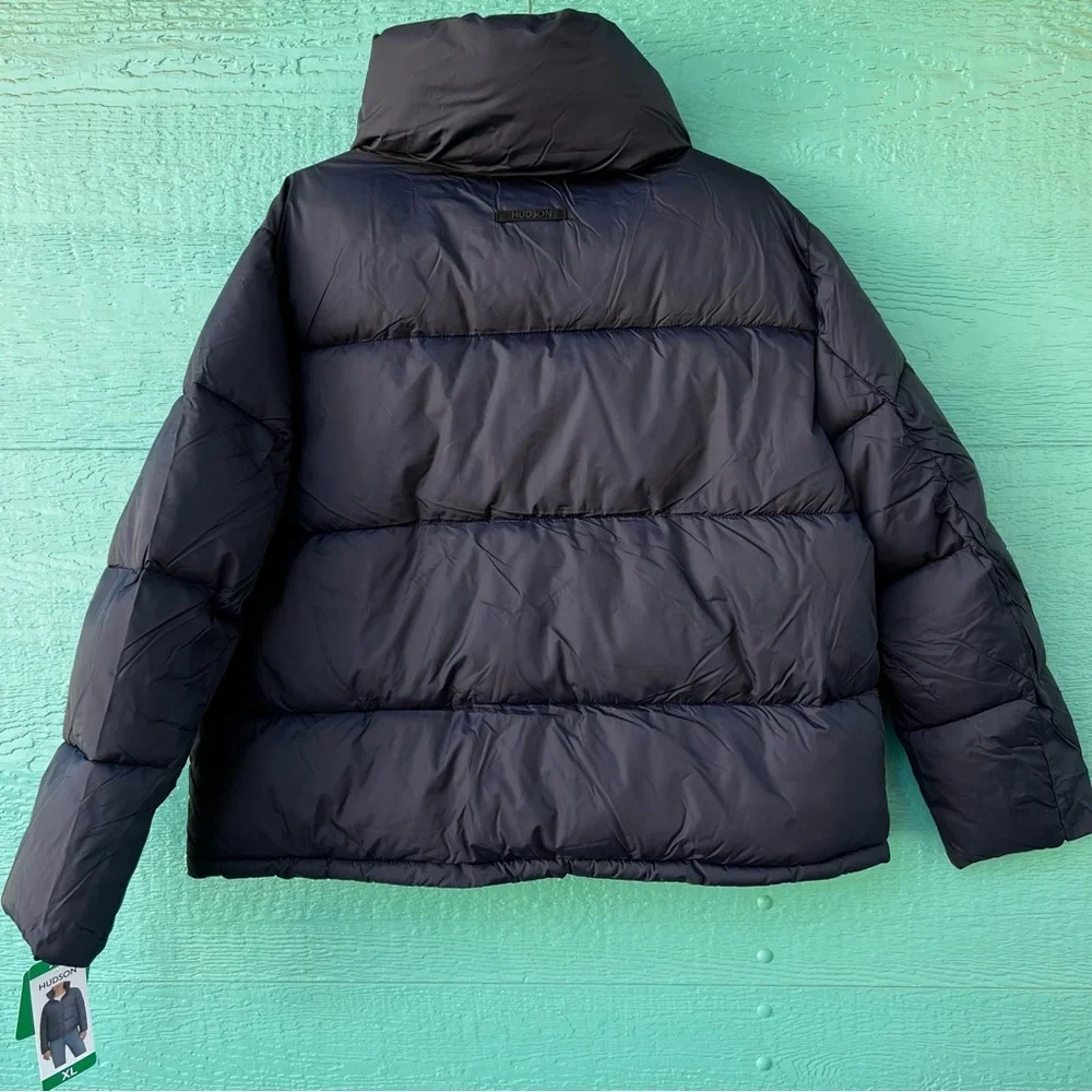 HUDSON NAVY BLUE HIGH NECK PUFFER JACKET SIZE XL NWT